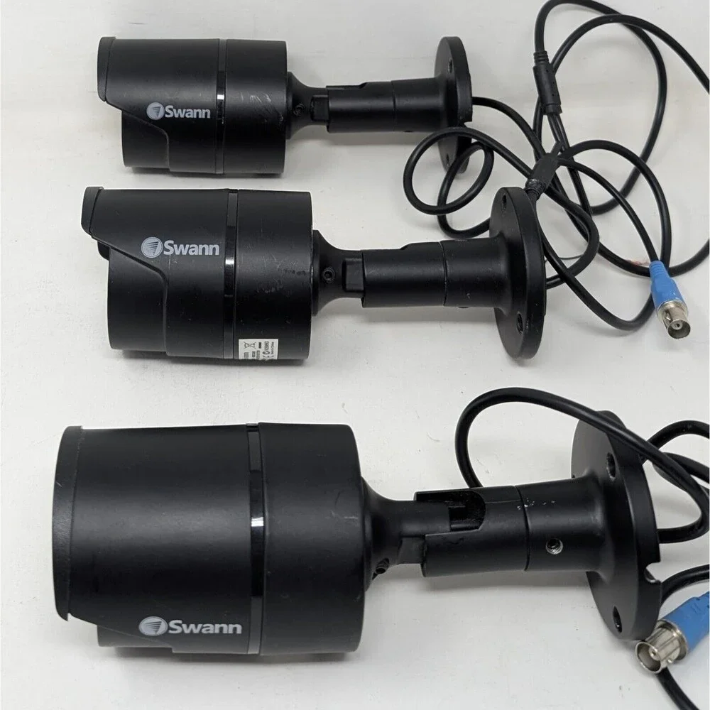 Lot Of 3 Swann PRO-A850 720p HD Outdoor Bullet Security Camera For Parts Repair